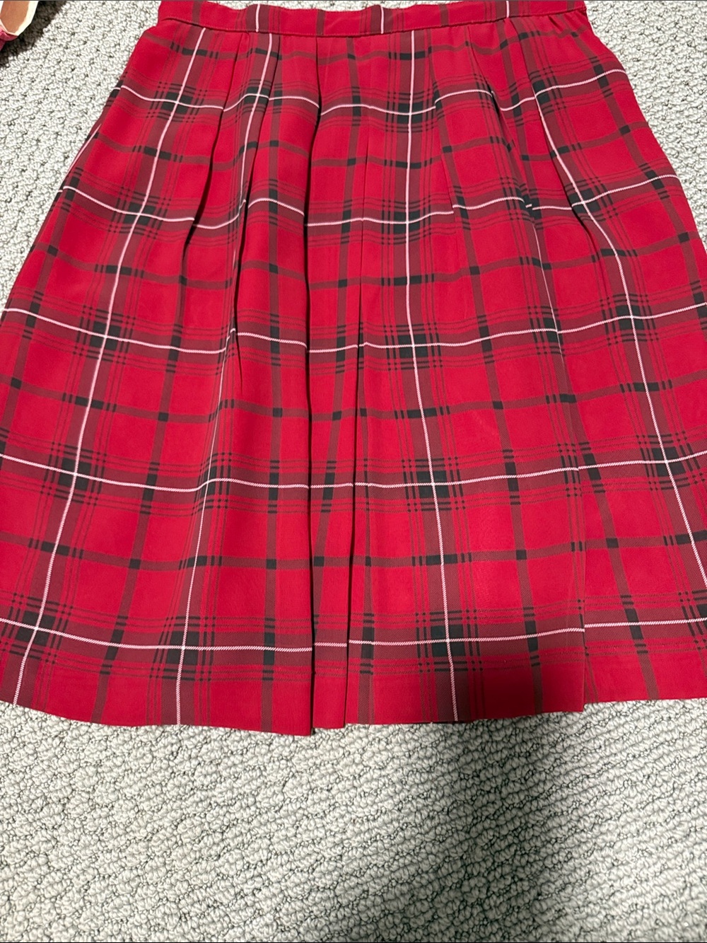 Red Plaid Pleated Skirt - Women's Timeless Tartan Style